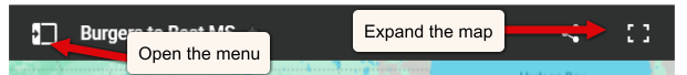 Map Tips: Open the menu, and expand to full screen